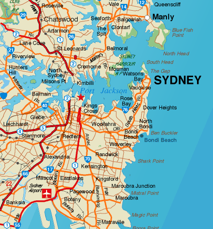 sydney substadtisch karte